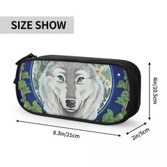 Wolf Pen Box Student School Anime Zipper Pen Bag Child Stationery Bag