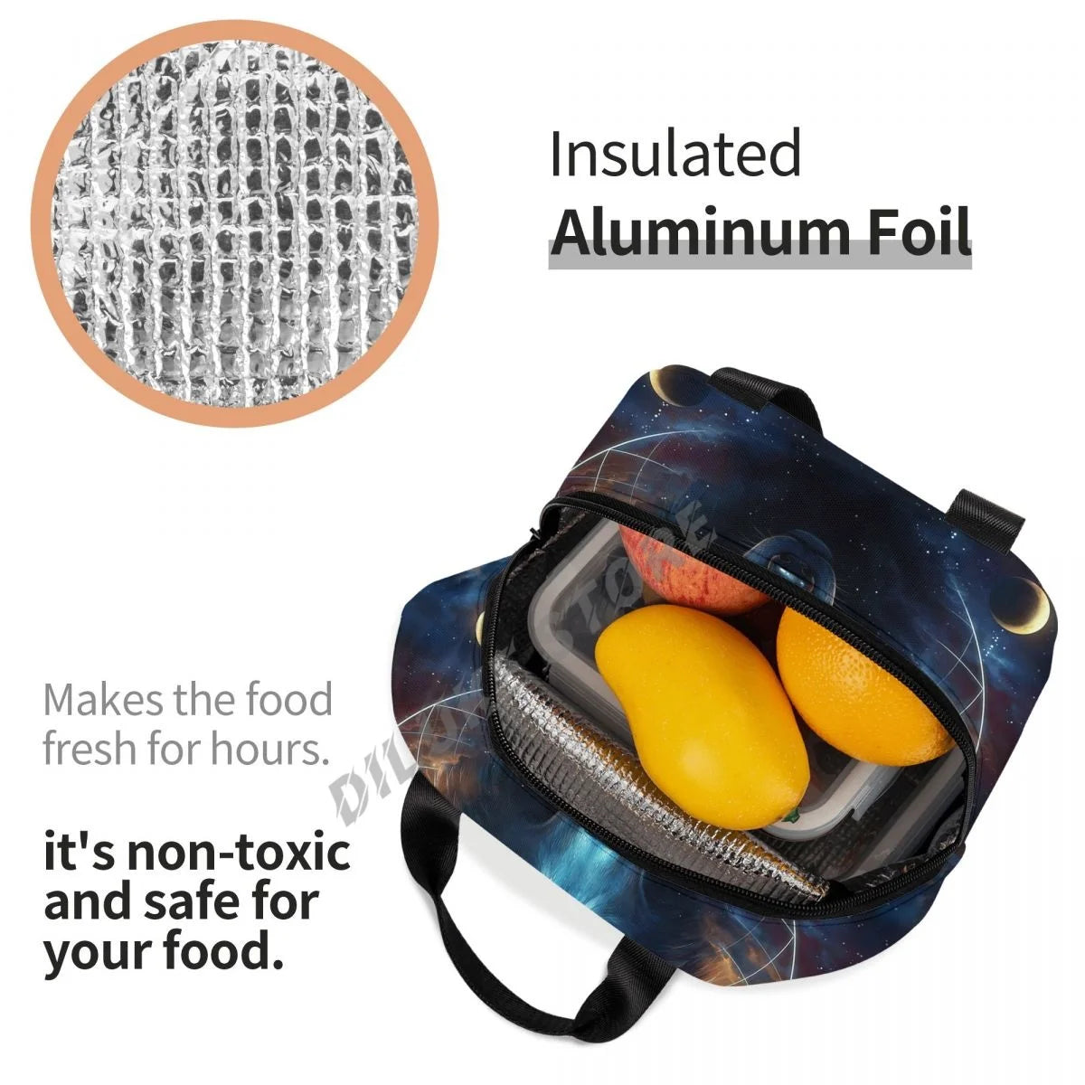 Wolf Insulated Lunch Bag for Kids School Bento Box