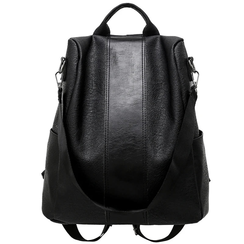 Anti-theft Backpack Casual Leather Large Capacity Dual-use Bag