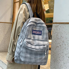 Plaid Rucksack Lightweight Book BagPack Schoolbag Teen Girls Boys