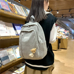 Striped Corduroy Backpack for Teens - Stylish Pack