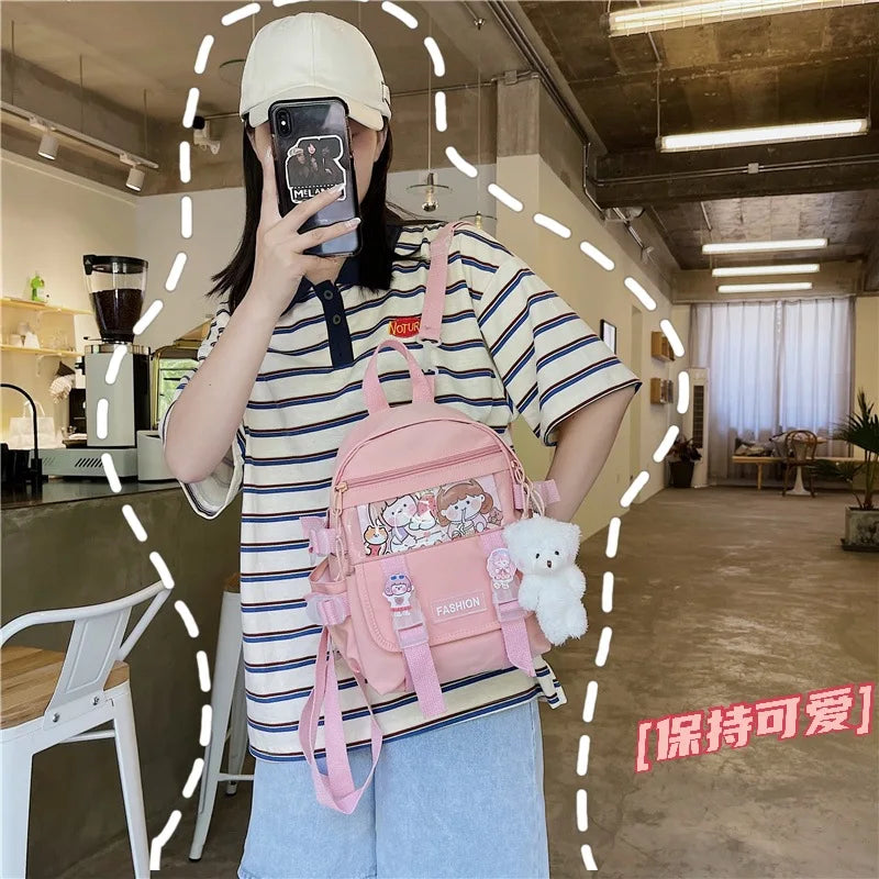 Canvas Mini Backpack Lightweight All-match Casual Travel Bag