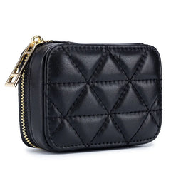 Leather Cosmetic Hand Bag for Women Travel Makeup Storage Clutch