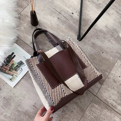 Big Straw Handbag Matching Weaving Sexy Casual