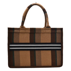 Canvas Shoulder Bag Big Tote Handbag For Woman Matching Weave Handbag