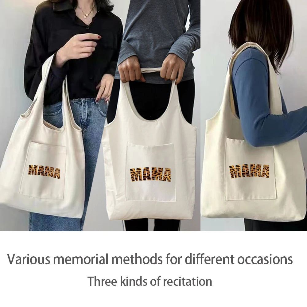 Woman Canvas Bag Shopper Portable Travel Large-capacity Storage