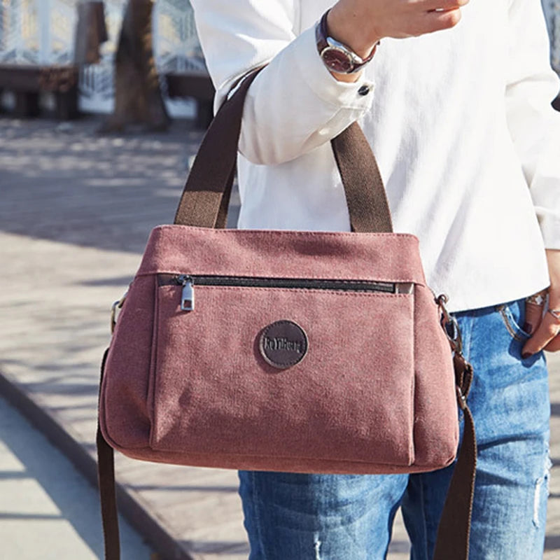 Canvas Handbags Casual Lady Single Shoulder Bags Girls Crossbody Pack