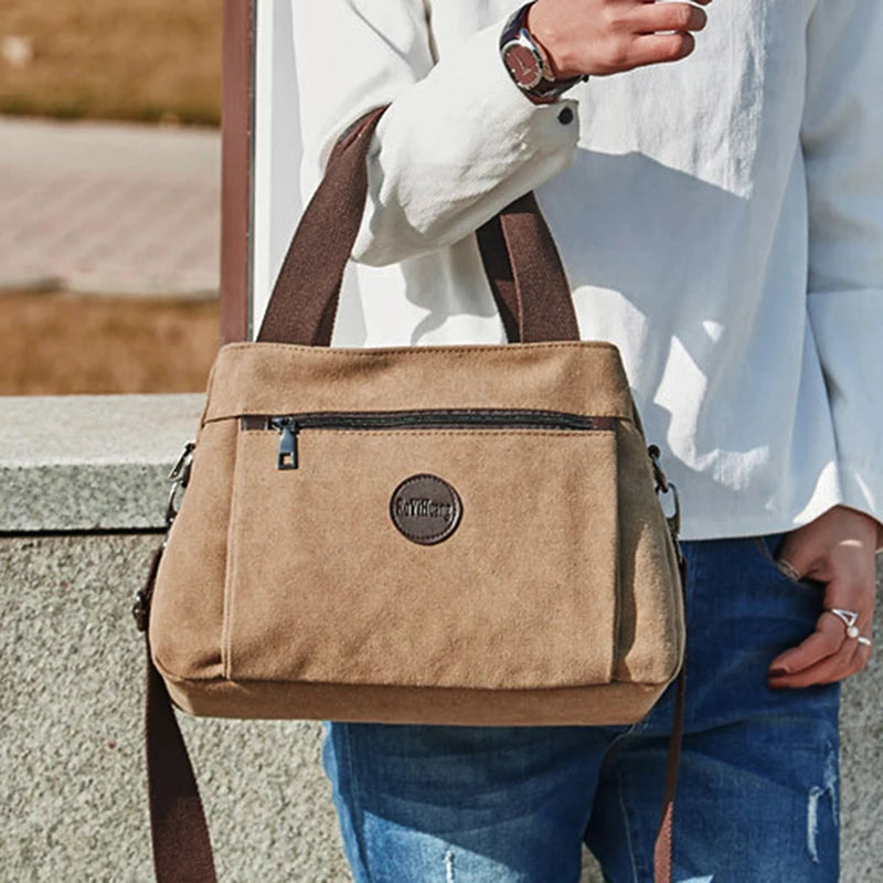 Canvas Handbags Casual Lady Single Shoulder Bags Girls Crossbody Pack
