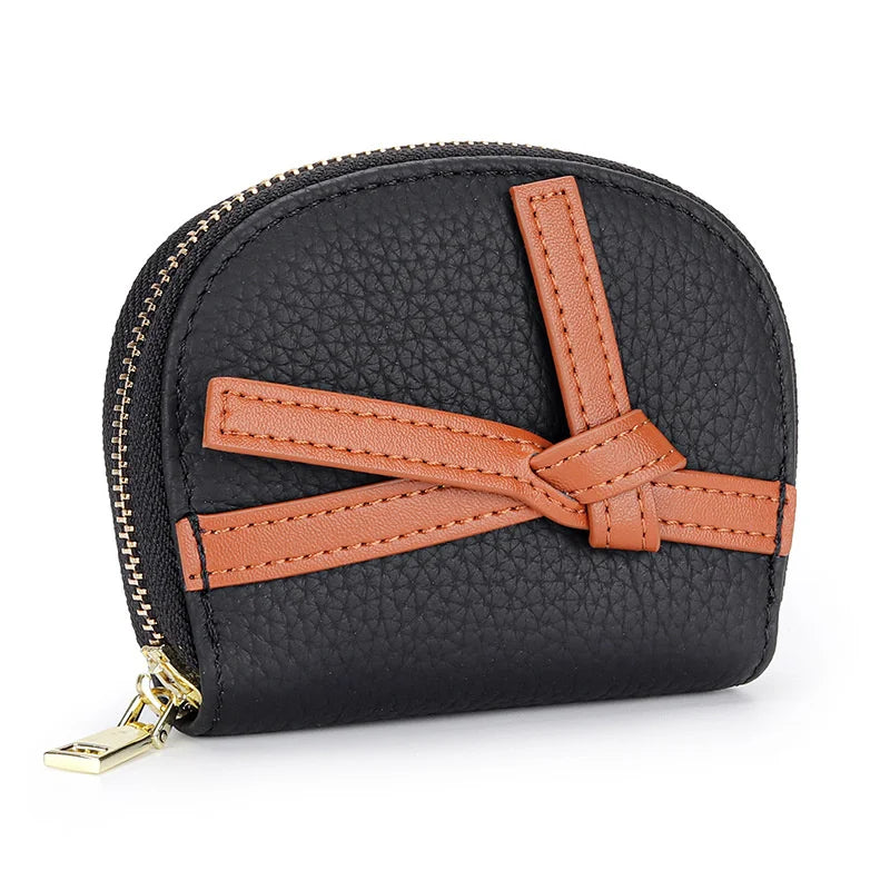 Woman Card Wallet High Cow Leather Zipper Card Cover Credit Card Wallet