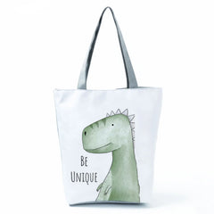 Watercolor Animal Prints Shoulder Bag Large Capacity Female Handbag