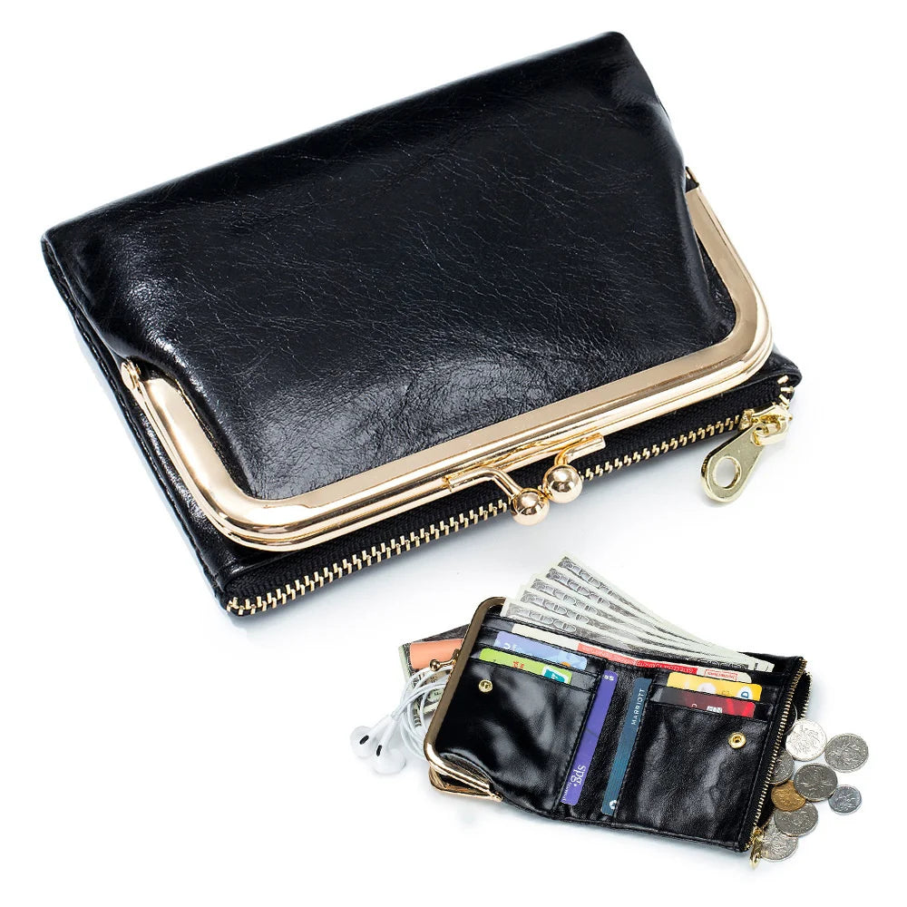 Cow Leather Lady Coin Purse Wallet for Girl