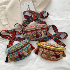 Tassel Large Capacity Crossbody Chest Bag Ethnic Style Waist Bag