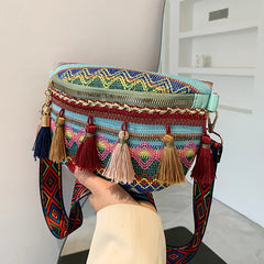 Tassel Large Capacity Crossbody Chest Bag Ethnic Style Waist Bag