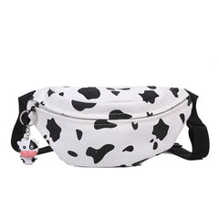 Korean Style Cow Canvas Chest Bag Harajuku Girl Student Messenger Bag