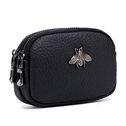 Leather Coin Purse Men Small Change Pocket RFID Blocking