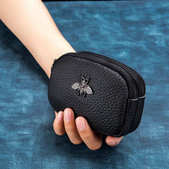 Leather Coin Purse Men Small Change Pocket RFID Blocking