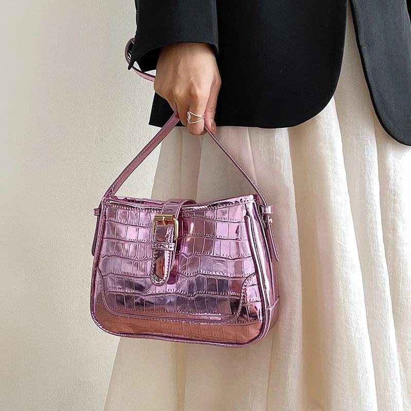 Crocodile Print PU Leather Crossbody Bag Female Tote Handbag Purse