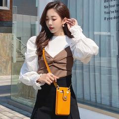 Cow Leather Crossbody Bag Cell Phone Purse For Girl