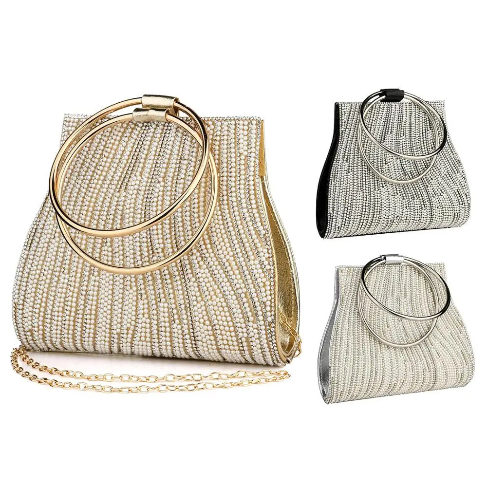 Diamond Rhinestone Clutch Crystal Evening Bag Wedding Purse Party Banquet