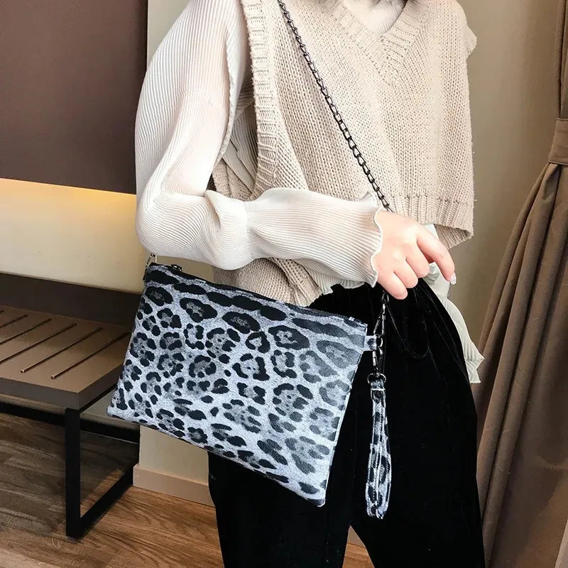 Leopard Evening Bag Wedding Party Shoulder Clutch Purse PT1100