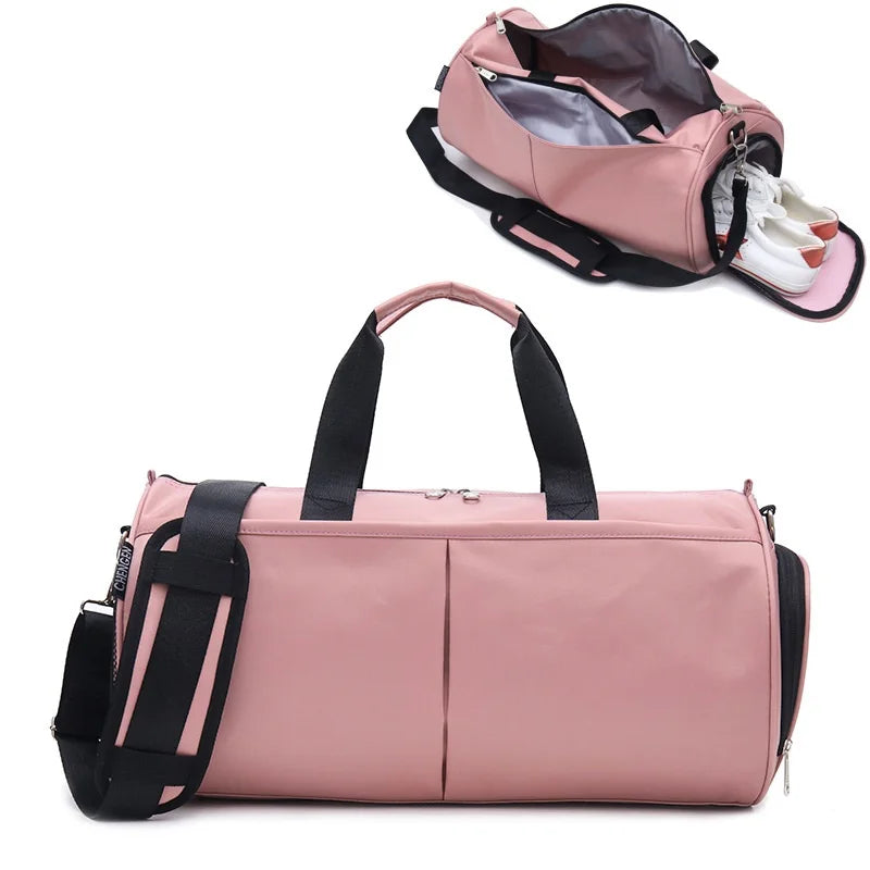 Women Gym Bag Fitness Sports Travel Training Bag With Shoes Compartment