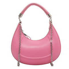 Vintage Leather Hobo Bag Small Shoulder Crossbody Chain Clutch Purse