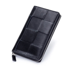 Large Capacity Leather Long Wallet with Zipper Handbag