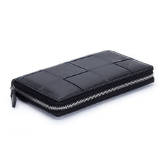 Large Capacity Leather Long Wallet with Zipper Handbag