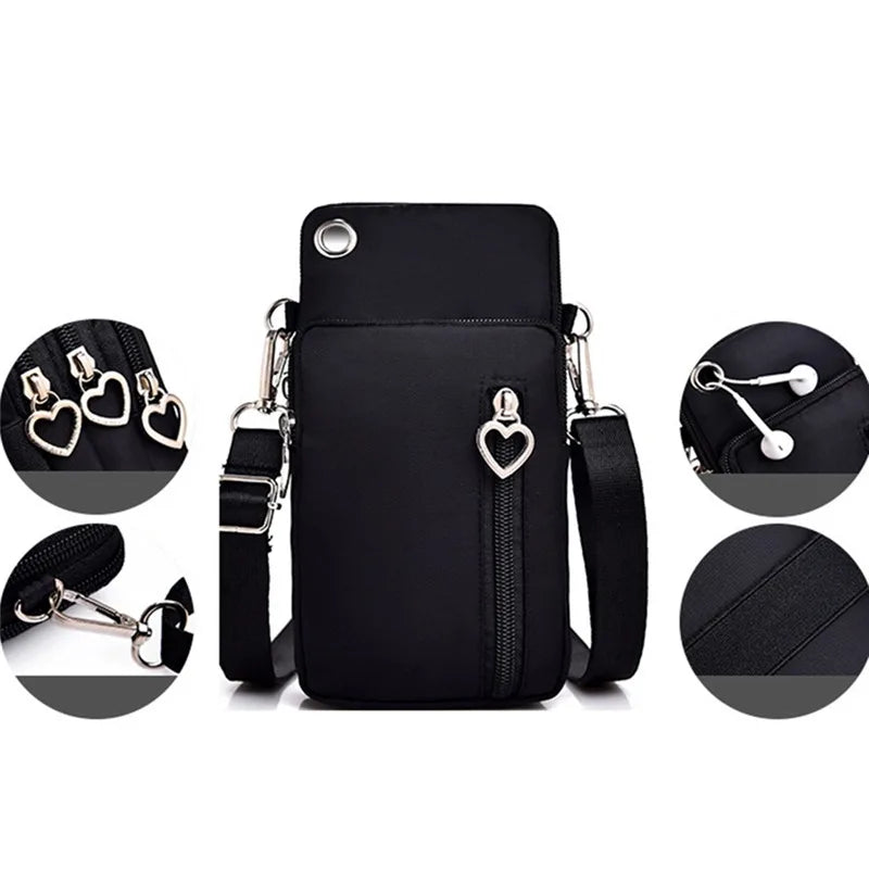 Mini Shoulder Bag Multi-Function Phone Bag Outdoor Earphone Pouch