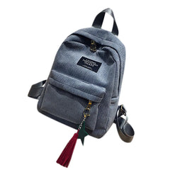 Mini Corduroy Campus Backpack for Women Work Bag