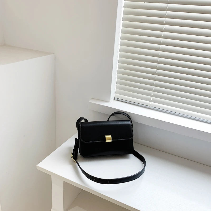 Women Small Square Bag Ins Handbag PU Leather Ladies Crossbody Shoulder Bag