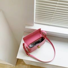 Women Small Square Bag Ins Handbag PU Leather Ladies Crossbody Shoulder Bag