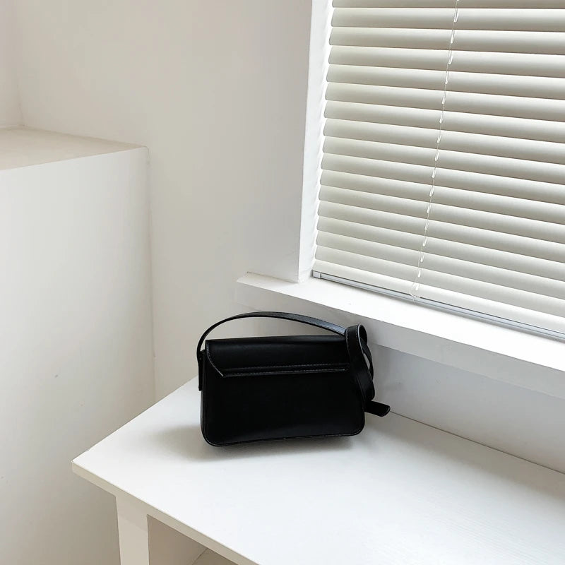 Women Small Square Bag Ins Handbag PU Leather Ladies Crossbody Shoulder Bag