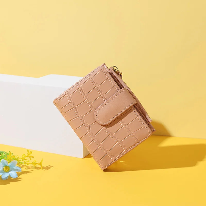 Women's PU Leather Money Bag Short Wallet Credit Card Holder