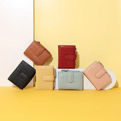 Women's PU Leather Money Bag Short Wallet Credit Card Holder