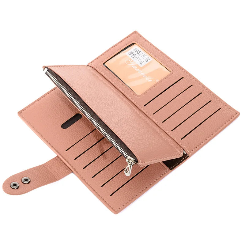 Women's Buckle Long Wallet Coin Purse Large Banknote Pocket