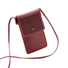 Women Shoulder Bag Clutch Hollow Out Ladies Touch Screen Phone Crossbody
