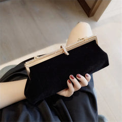 Velvet Party Clutch Purse Wedding Evening Bag Chain Bag