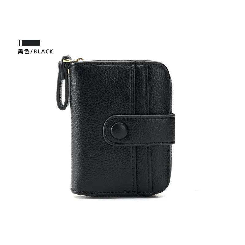 Women Small Wallet Lychee Pattern Card Bag Short Version Zero Wall