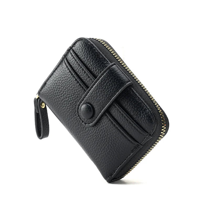 Women Small Wallet Lychee Pattern Card Bag Short Version Zero Wall