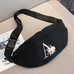 Pink Flower Waist Bag Fanny Pack Outdoor Sports Crossbody Bag
