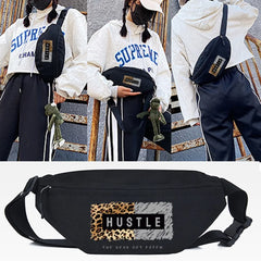 Unisex Waist Bag FORGET Letter Print Chest Pack Shoulder Outdoor Sport Bag