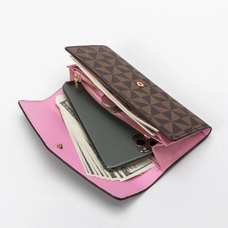 Vintage Leather Wallet Long Purse for Women