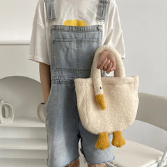Goose Cashmere Shoulder Bag Girl Handbag Zipper Portable Messenger Bags