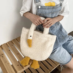 Goose Cashmere Shoulder Bag Girl Cashmere Handbag Portable Messenger Bag