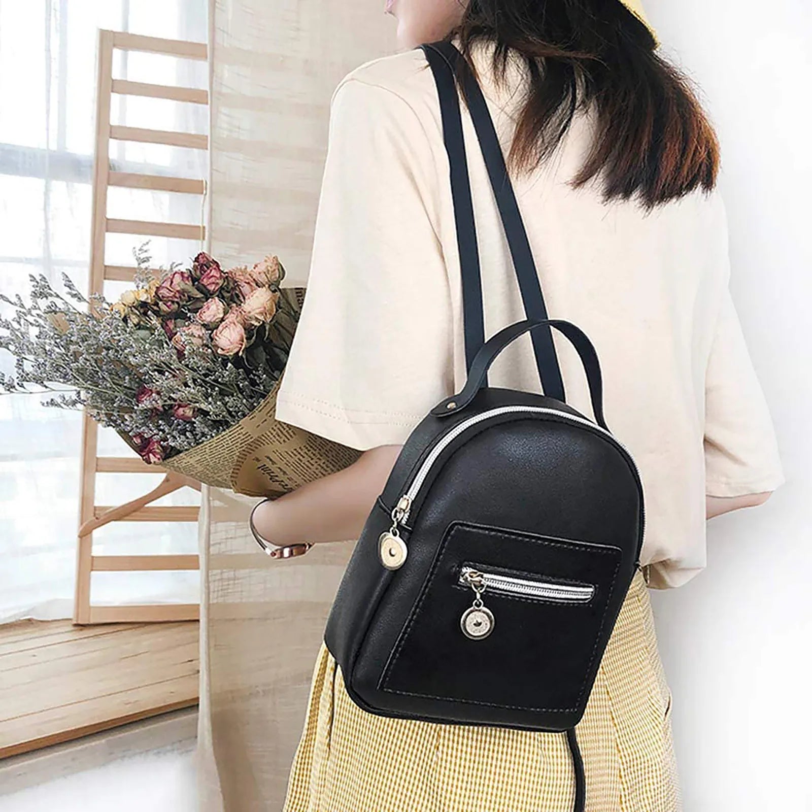 Women Mini Handbag Daily Backpack Convertible Bag Small Pouch