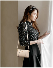 Vintage Leather Shoulder Bag Crossbody Small Sac Handbag for Women