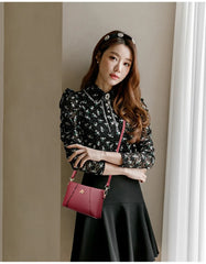 Vintage Leather Shoulder Bag Crossbody Small Sac Handbag for Women