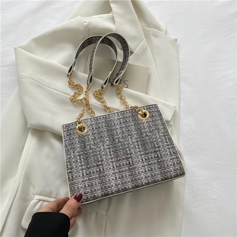 Large-capacity Chain Shoulder Bags Crossbody Contrast Colors