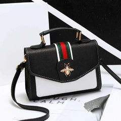 Women Contrast Handbag Female Classic Crossbody Bag Flap Bag Leather Shoulder Me